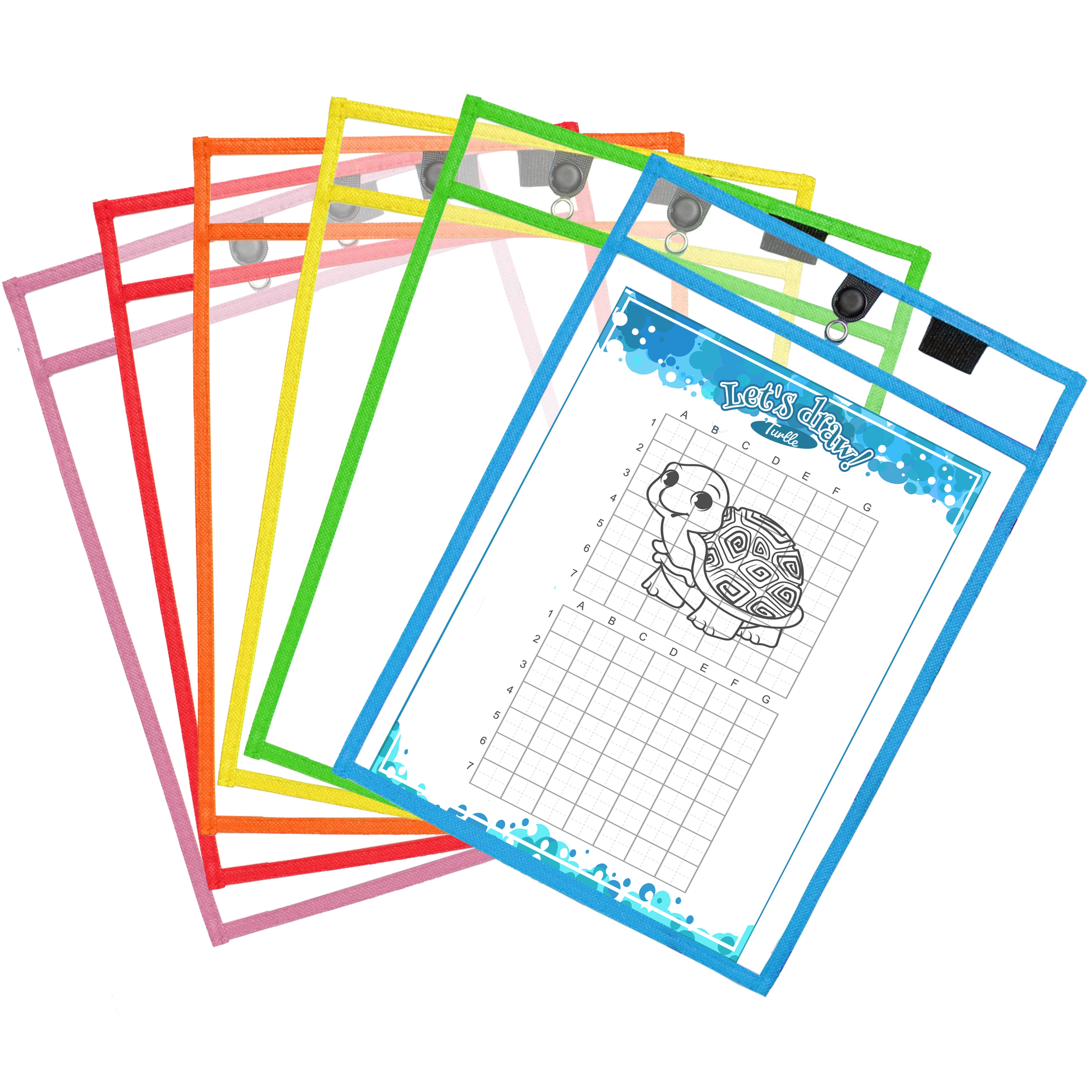Magnetic Dry Erase Pockets by Two Point (6-Pack) - Plastic Sleeves |  Teaching Supplies | Dry Erase Sheets | Dry Erase Sleeves | School Supplies  for